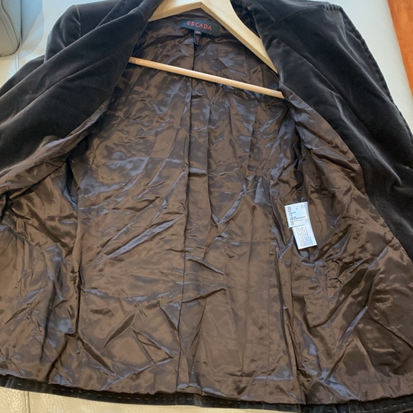 COPY - ESCADA BLAZER dark brown velours size 4 - Picture 12 of 13